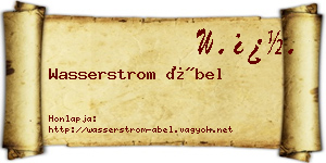 Wasserstrom Ábel névjegykártya