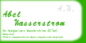 abel wasserstrom business card